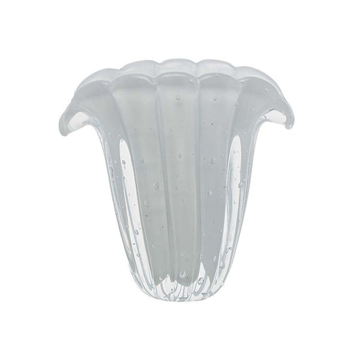 Firenze Murano Glass Vase – White Pearl