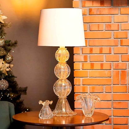 Firenze Murano Glass Vase – Clear with Ouro 24K