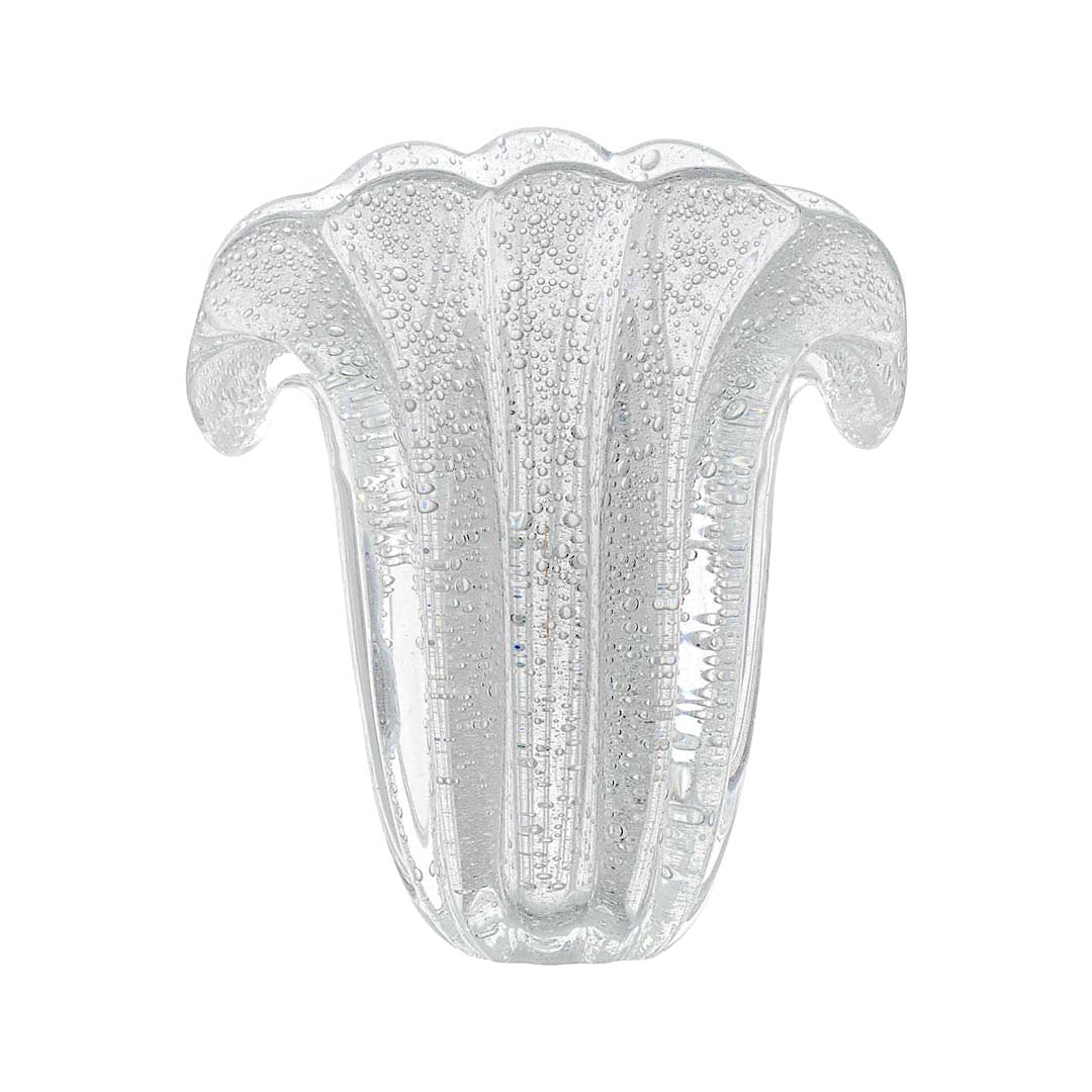 Firenze Murano Glass Vase – Clear Ice — Murano Glass Decor