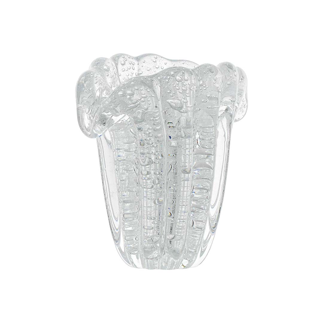 Firenze Murano Glass Vase – Clear Ice