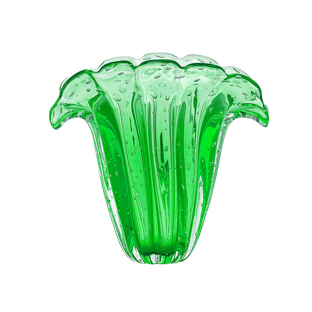 Firenze Murano Glass Vase – Green Esmeralda