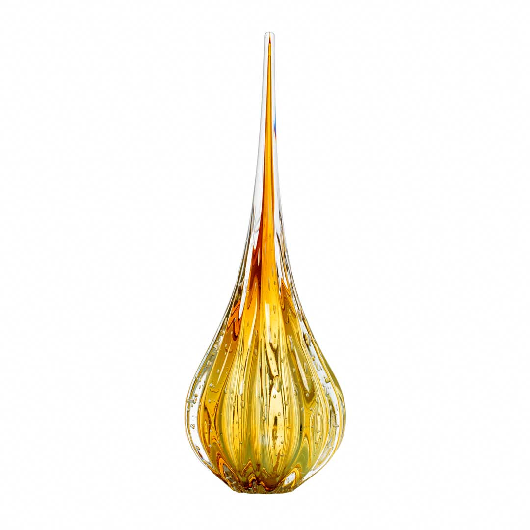 Lighthouse Murano Crystal Drop – Amber — Murano Glass Decor
