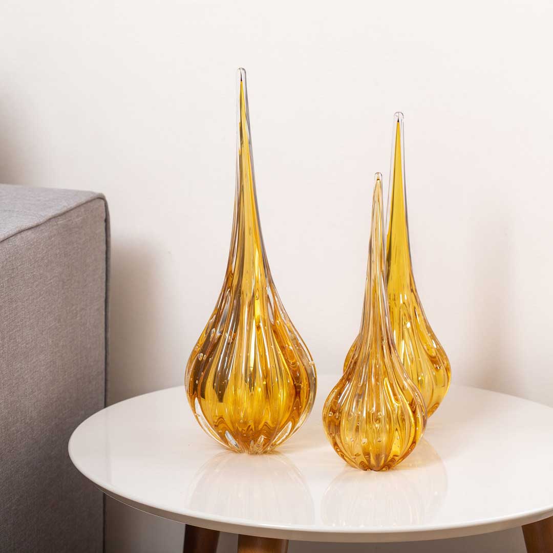 Lighthouse Murano Crystal Drop – Amber