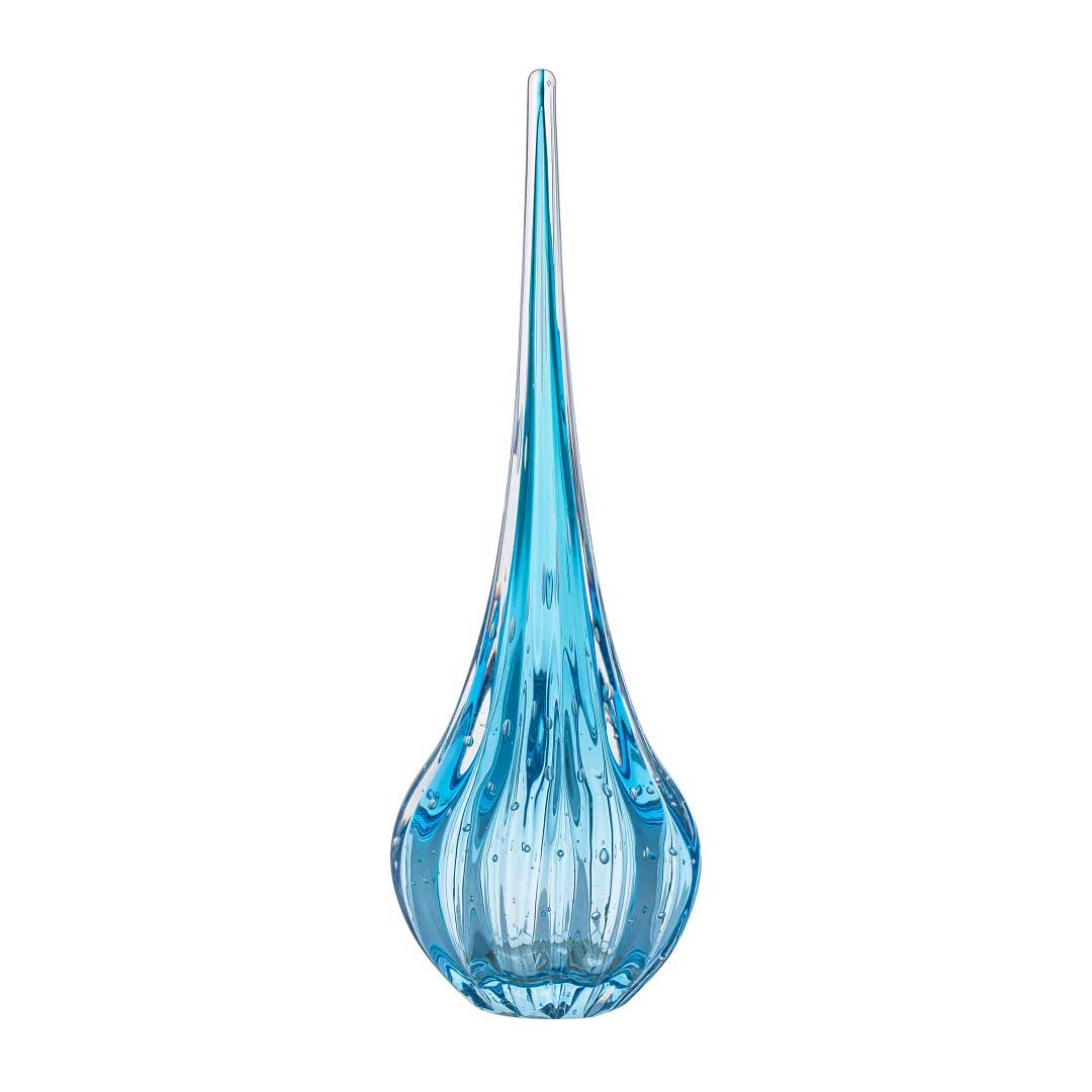 Lighthouse Murano Crystal Drop – Aquamarine — Murano Glass Decor (view 2)