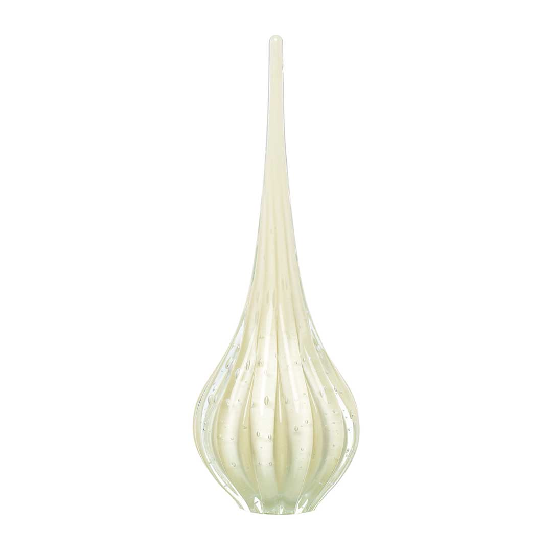 Lighthouse Murano Crystal Drop – Ivory — Murano Glass Decor