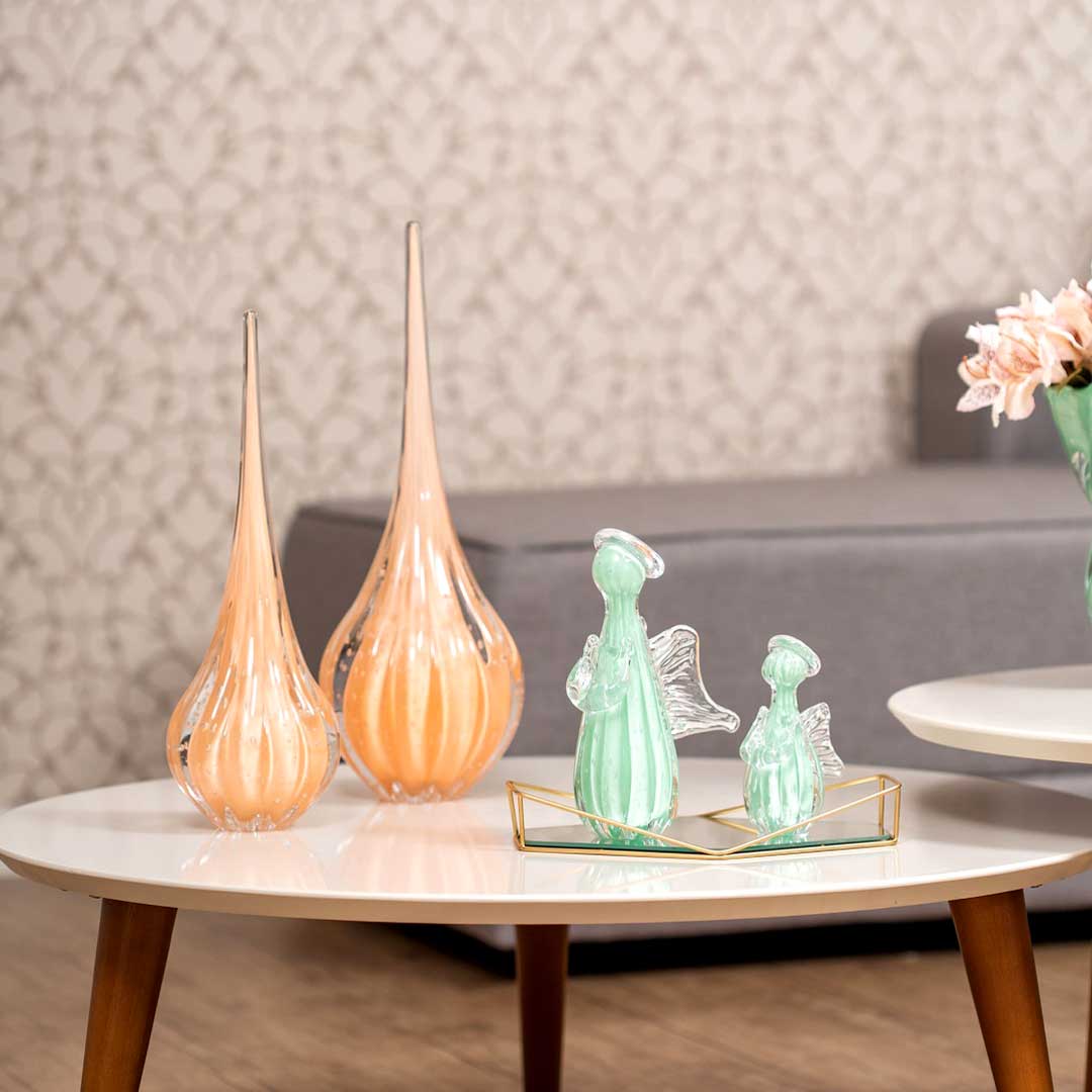 Lighthouse Murano Crystal Drop – Peach
