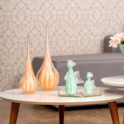Lighthouse Murano Crystal Drop – Peach