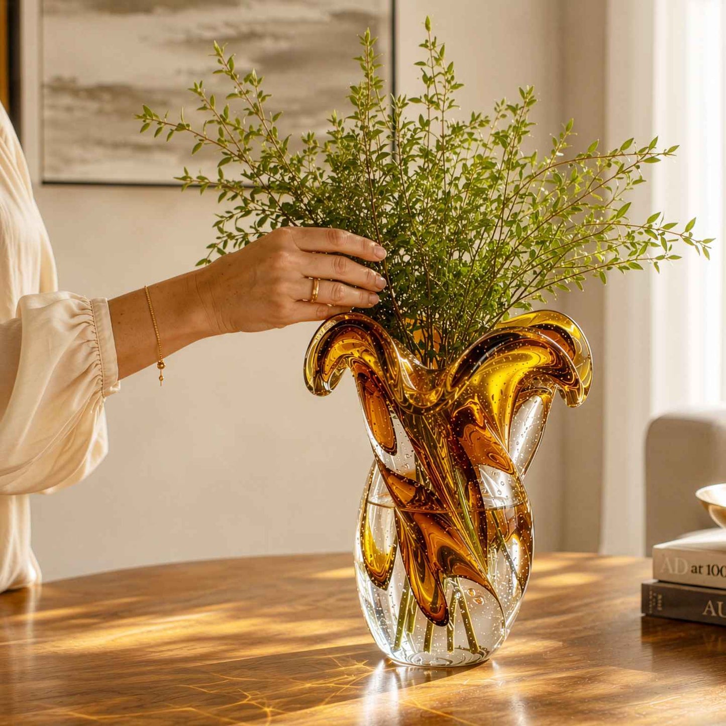 Argus Murano Glass Vase – Amber