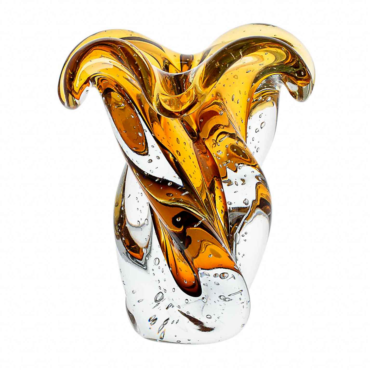 Argus Murano Glass Vase – Amber — Murano Glass Decor (view 2)