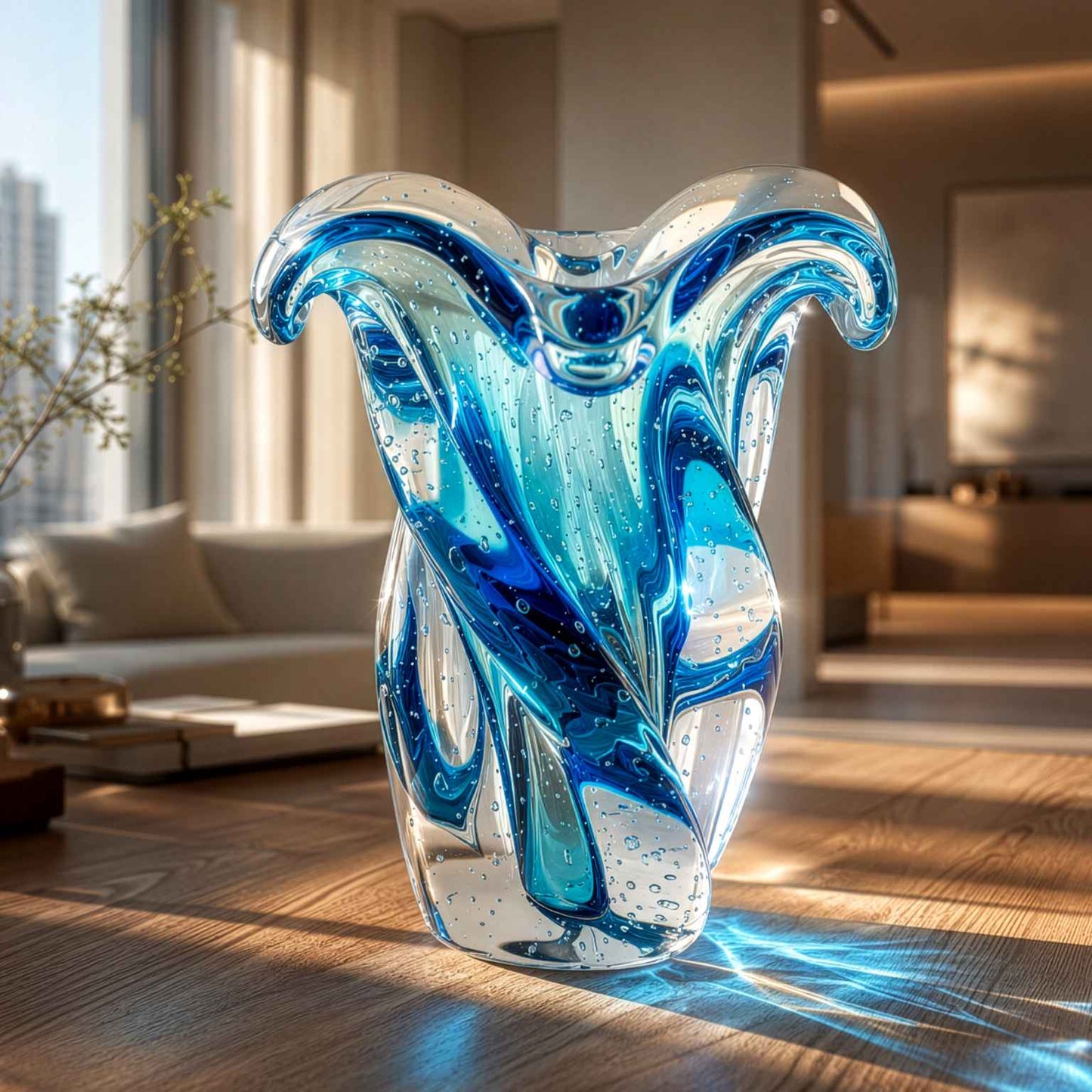 Argus Murano Glass Vase – Aquamarine