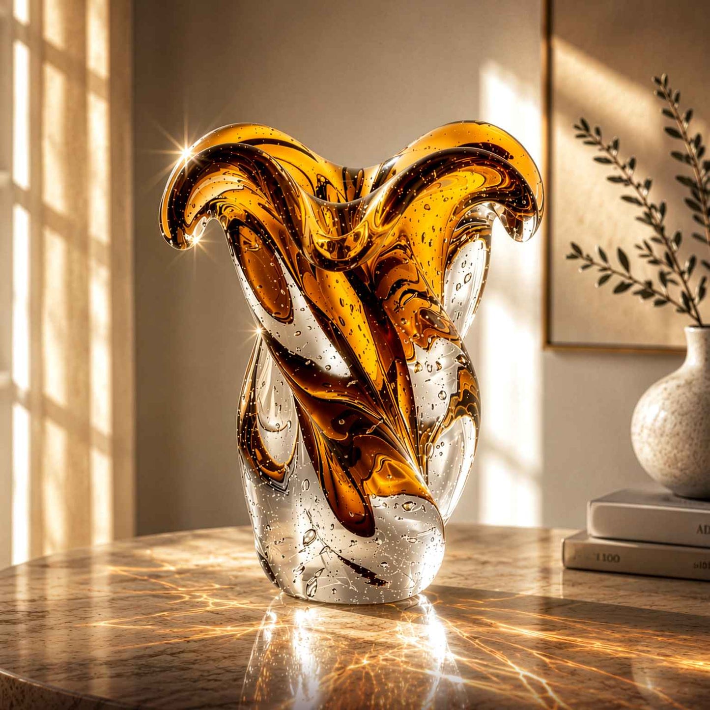 Argus Murano Glass Vase – Amber