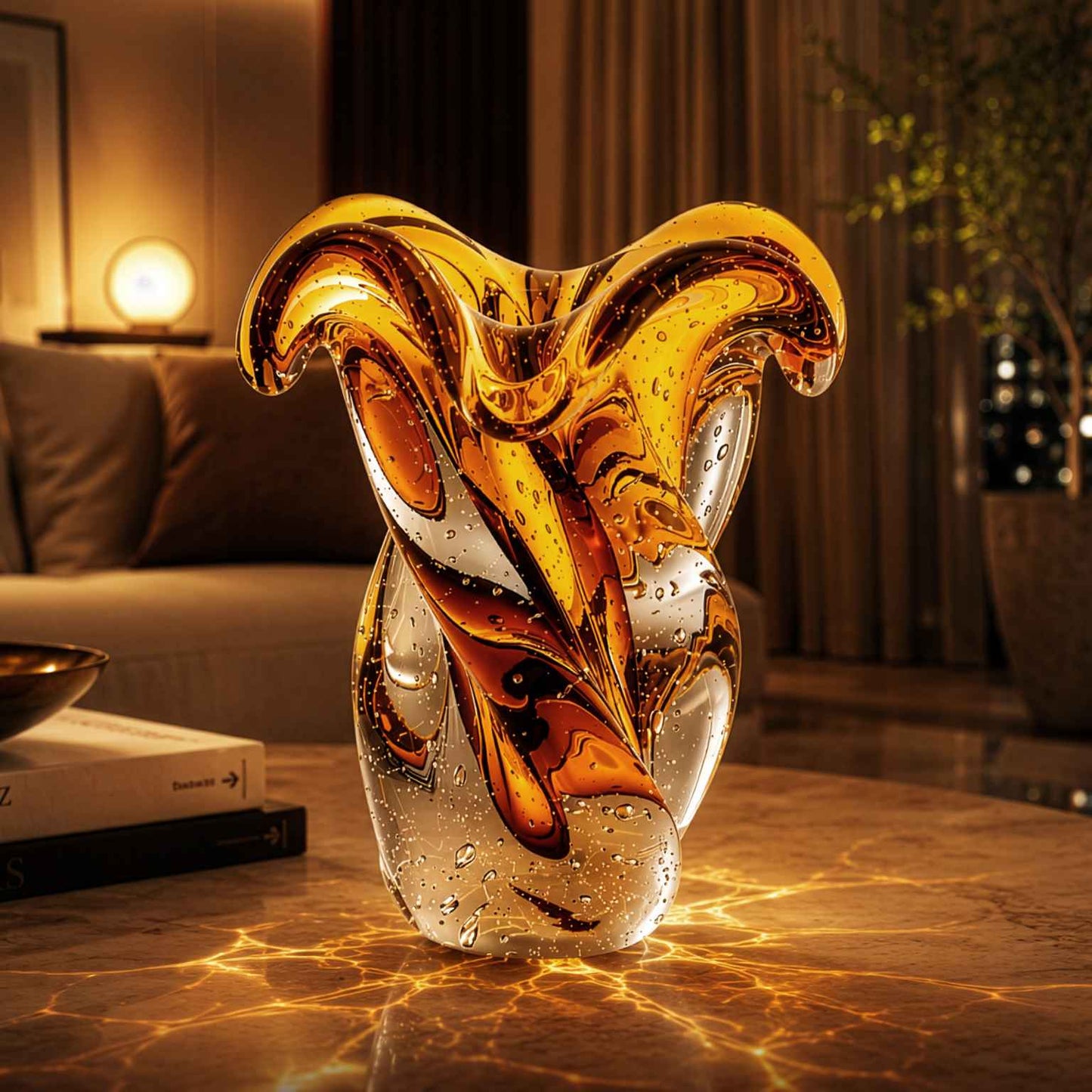 Argus Murano Glass Vase – Amber
