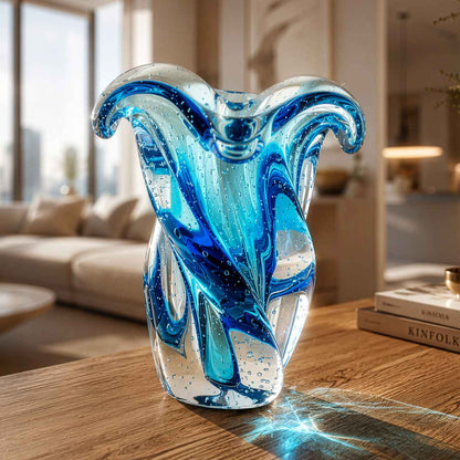 Argus Murano Glass Vase – Aquamarine