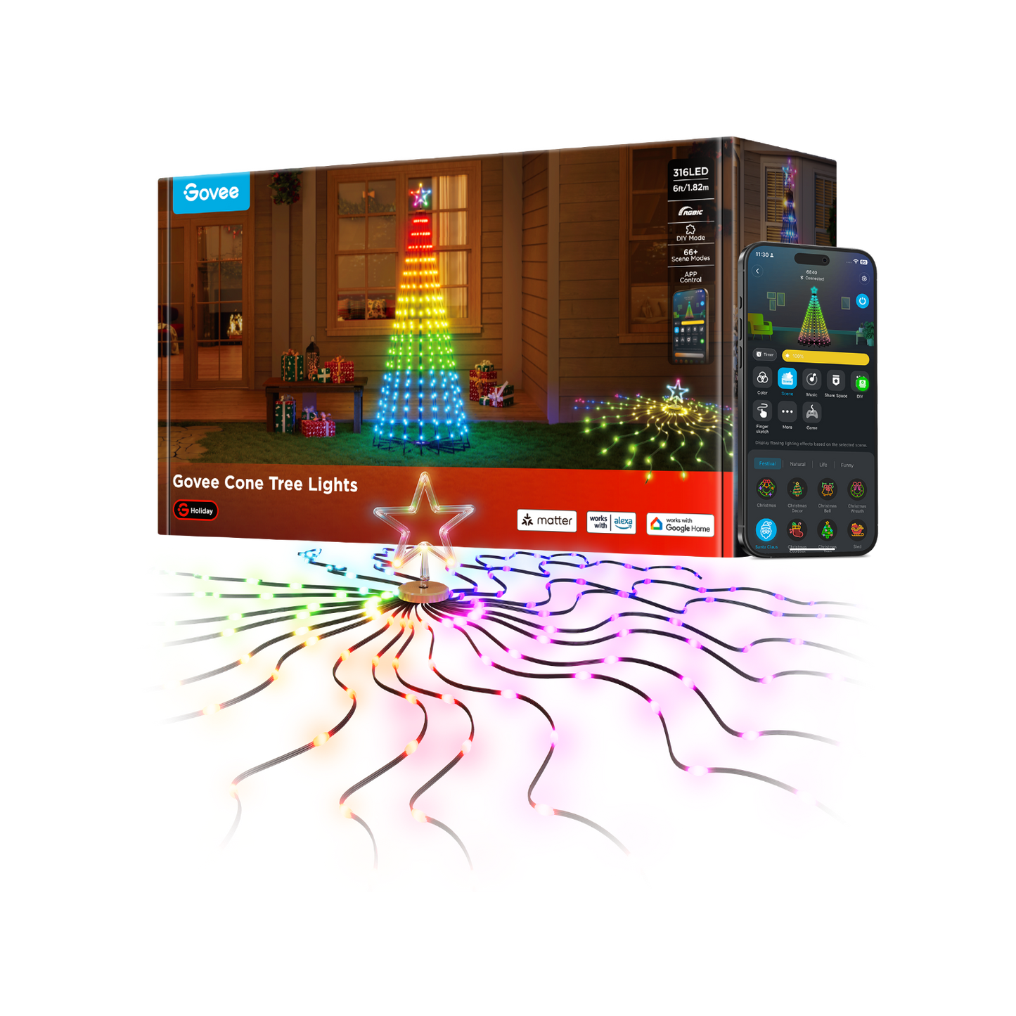 【Business Only】Govee Cone Tree Lights
