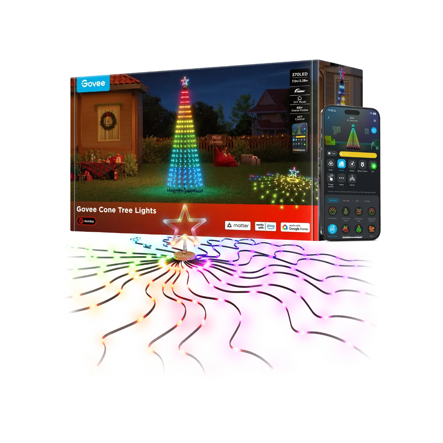 Refurbished Govee Cone Tree Lights