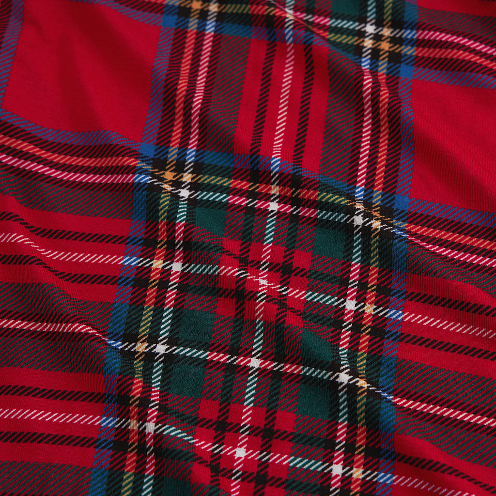 Red Tartan Plaid Women's Relaxed Pant Luxe Loungewear