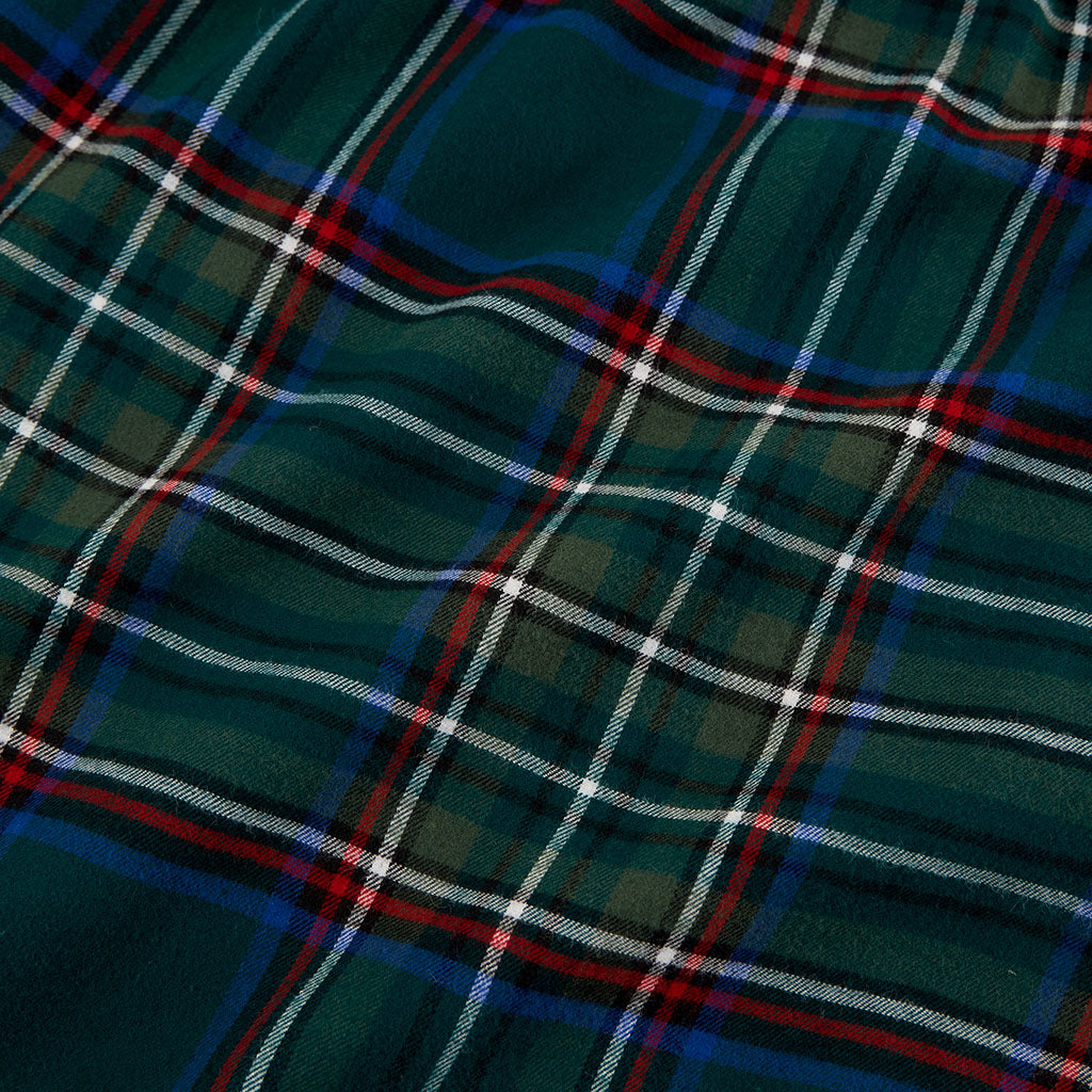 Green Tartan Plaid Flannelette Ruffled Pajama Set