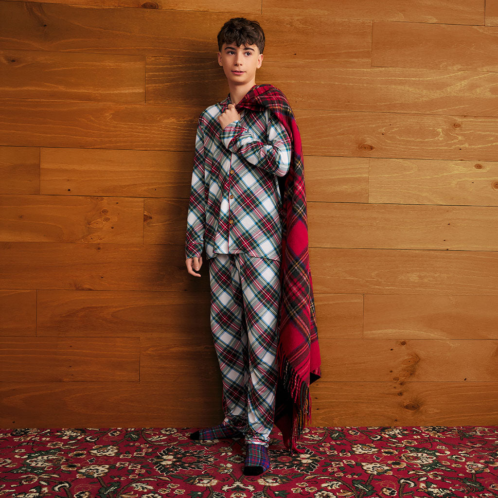 Portia Plaid Men's Luxe Pajama Pant Set