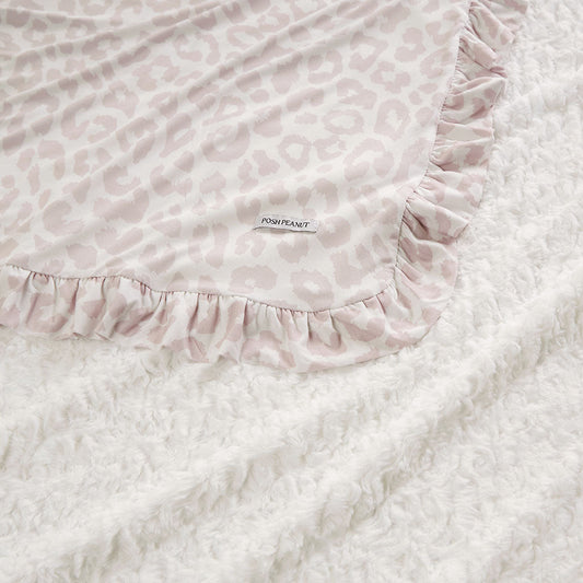 Laurel Leopard Minky Ruffled Luxe Patoo® Blanket