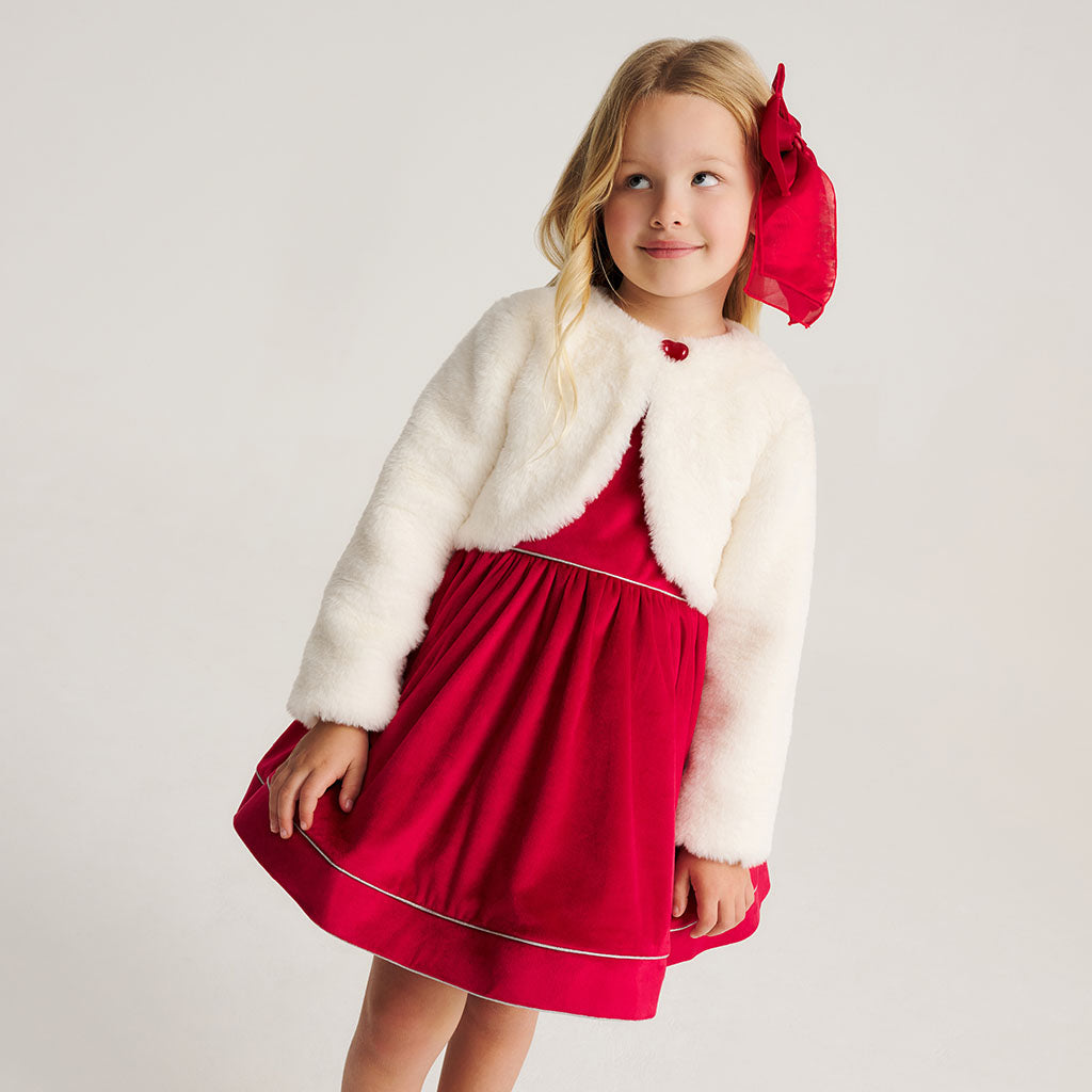 Ivory Faux Fur Shrug