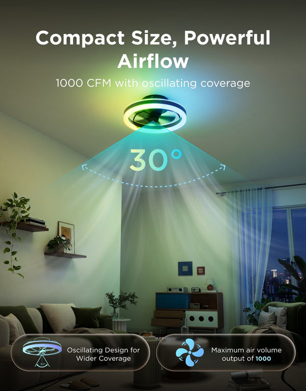 [🎁Prime Day Prize] Govee 20-Inch Ceiling Fan With Lights
