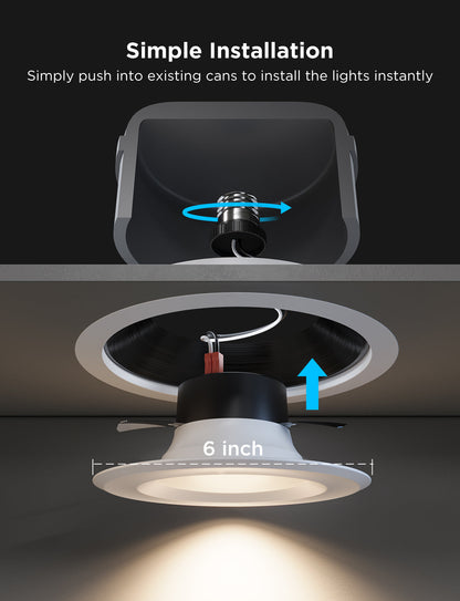 Refurbished Govee 6-Inch Smart Retrofit Recessed Can Lights