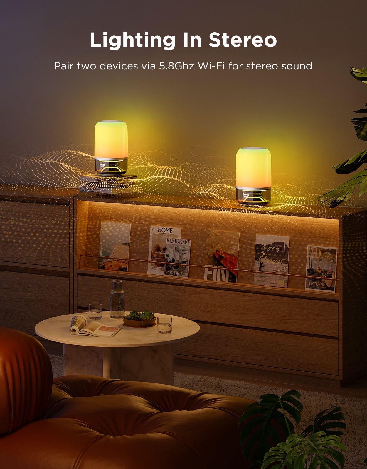 Refurbished Govee Table Lamp 2 Pro x Sound by JBL