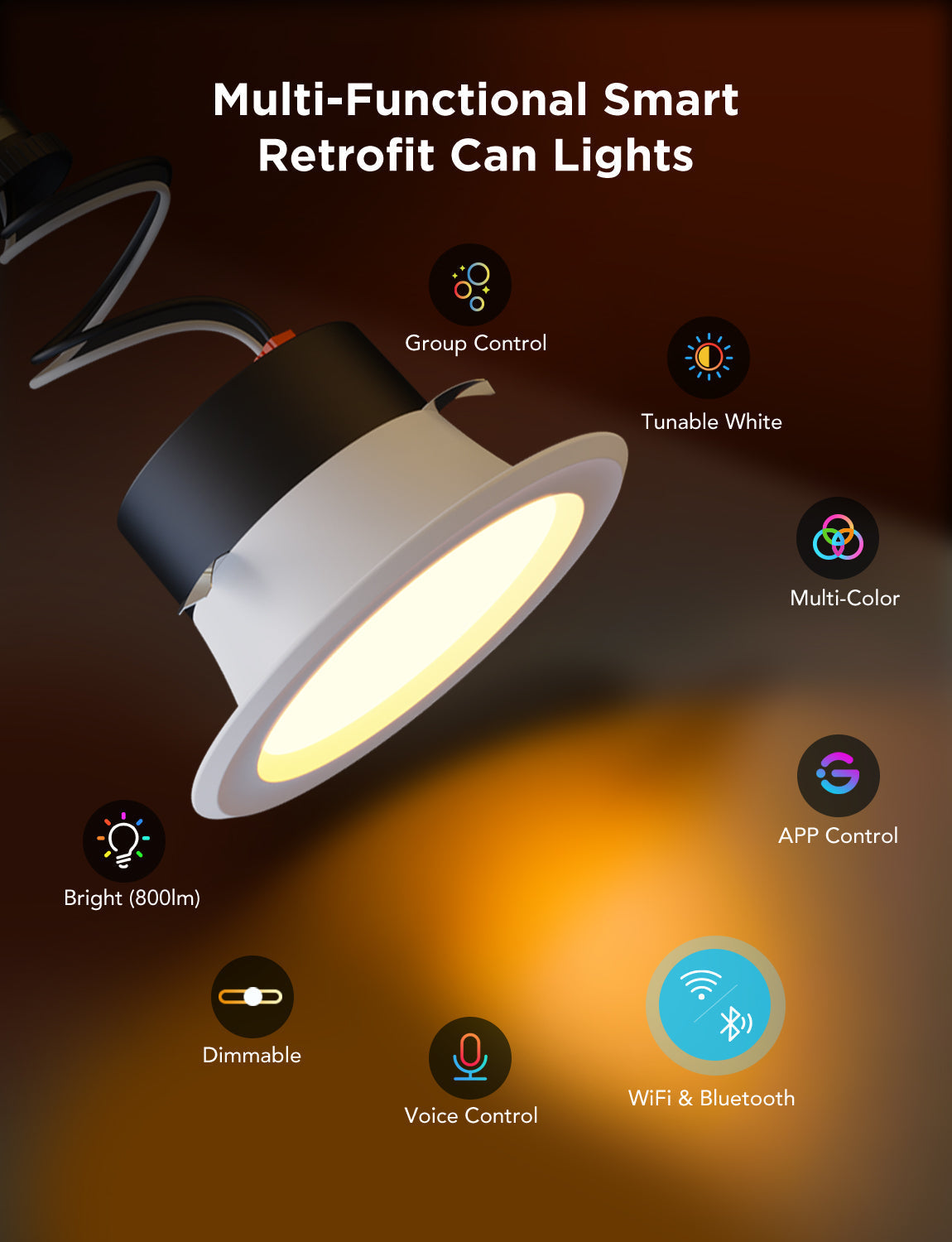 Refurbished Govee 6-Inch Smart Retrofit Recessed Can Lights