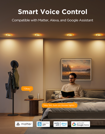 Refurbished Govee 4/6 Inch Smart Recessed Lights Pro with Night Light