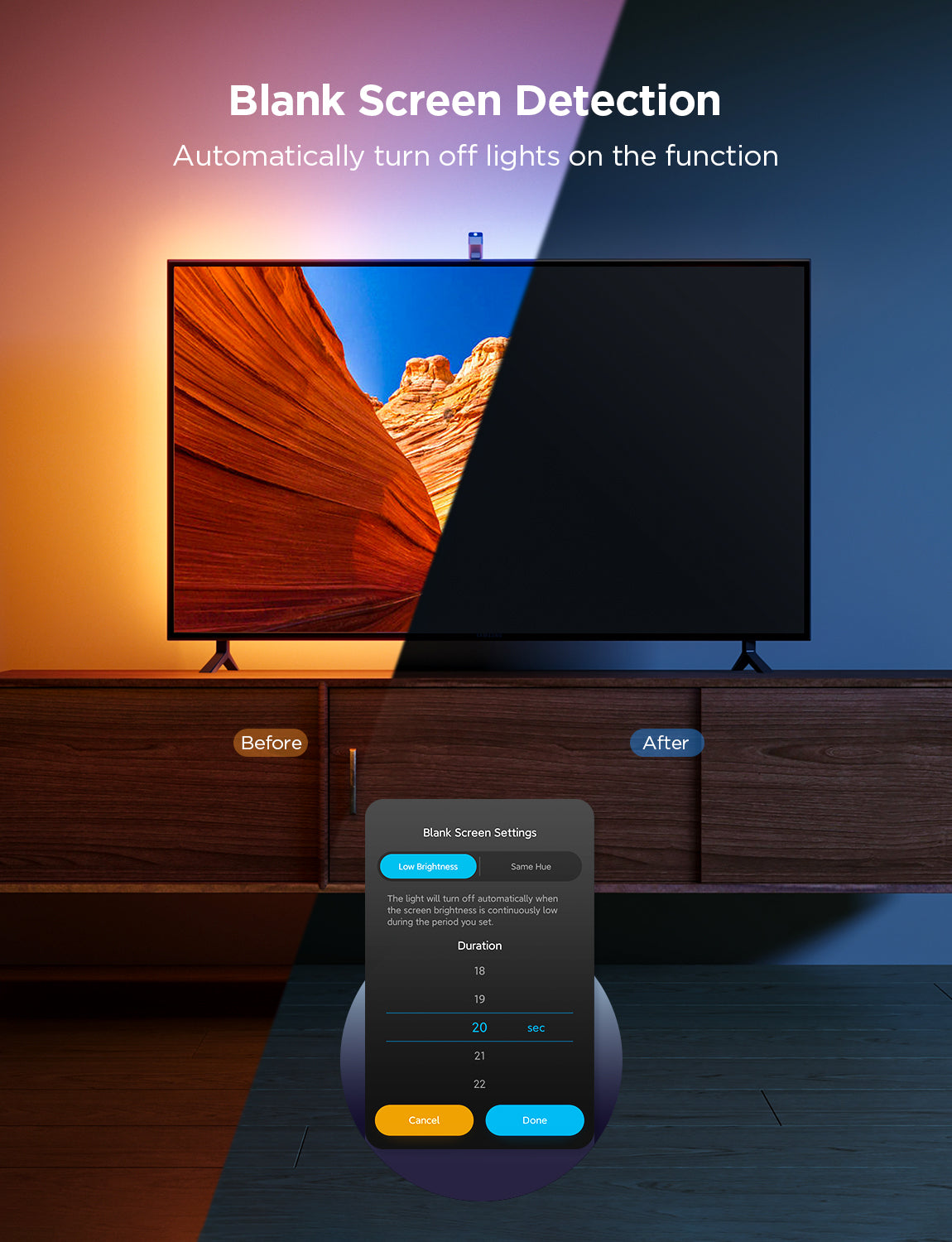 govee tv lights with blank screen detection