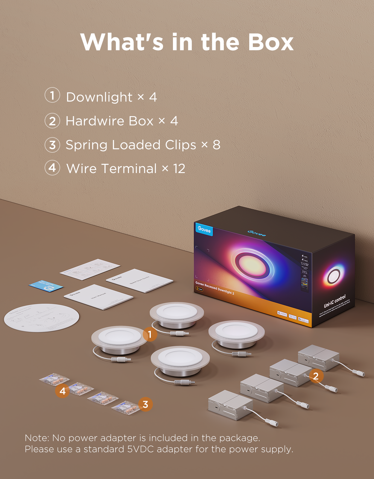 Refurbished Govee 4/6 Inch Smart Recessed Lights Pro with Night Light