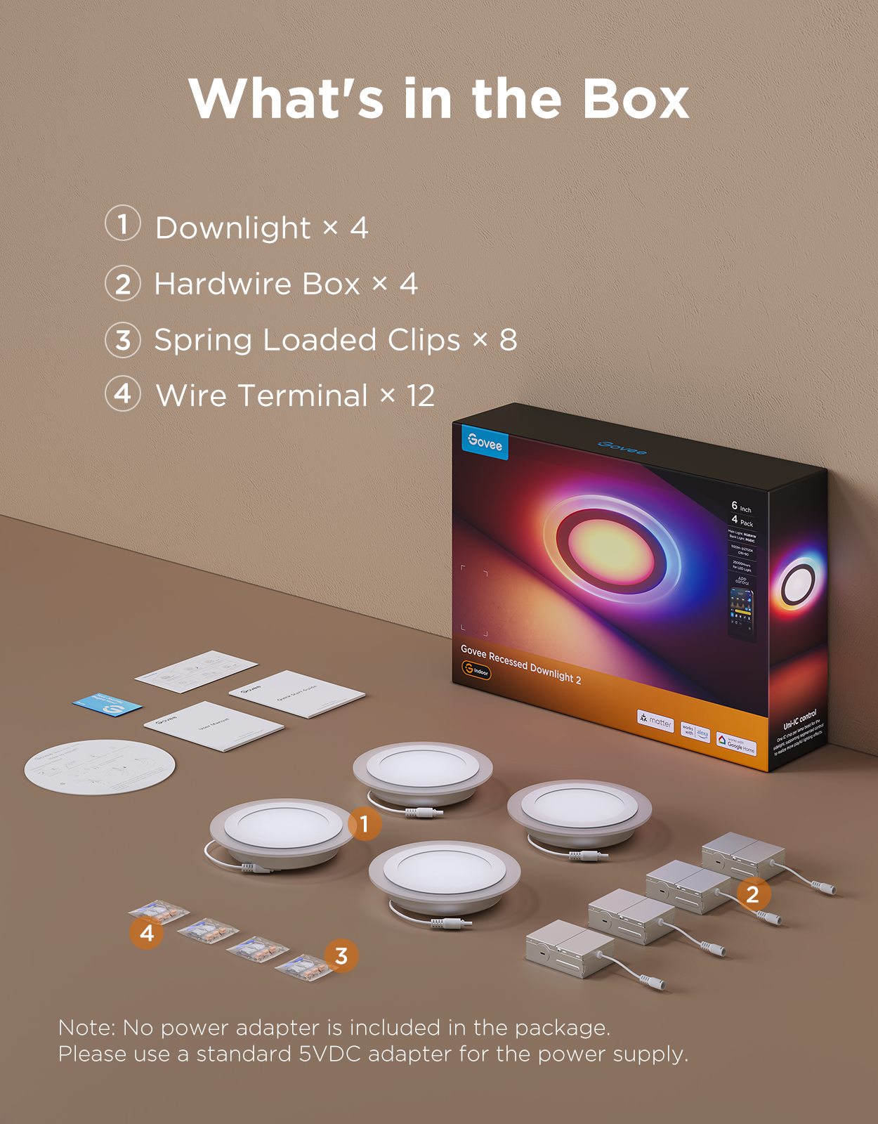 Refurbished Govee 4/6 Inch Smart Recessed Lights Pro with Night Light