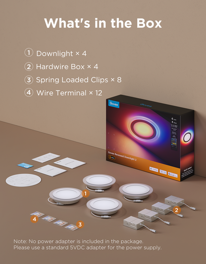Refurbished Govee 4/6 Inch Smart Recessed Lights Pro with Night Light