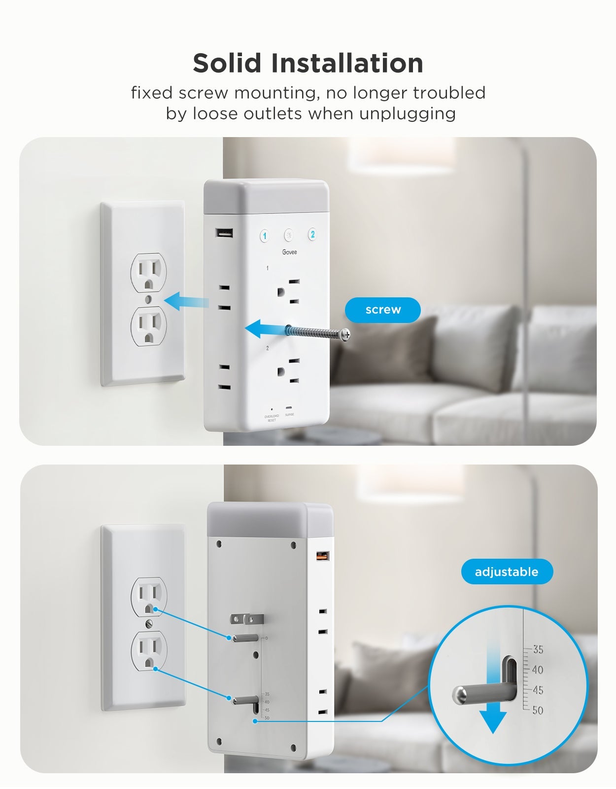 【Business Only】Govee Smart Plug Outlet Extender With Night Light