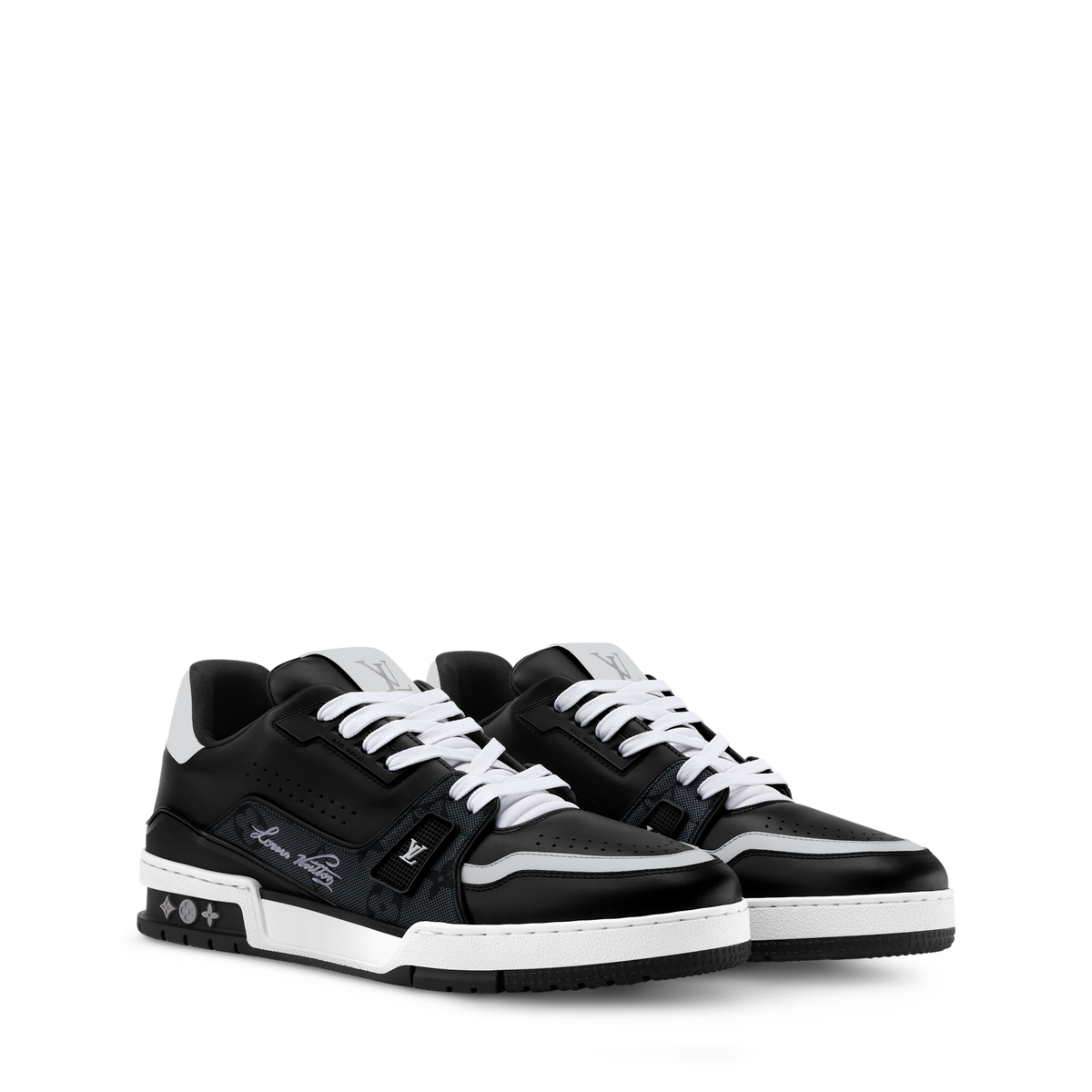Louis Vuitton LV Trainer Black Monogram Leather Sneaker