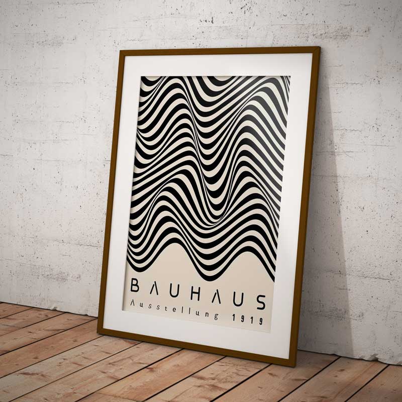 Bauhaus Design Ausstellung 1919 Waves Wall Art Print