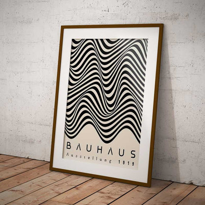 Bauhaus Design Ausstellung 1919 Waves Wall Art Print