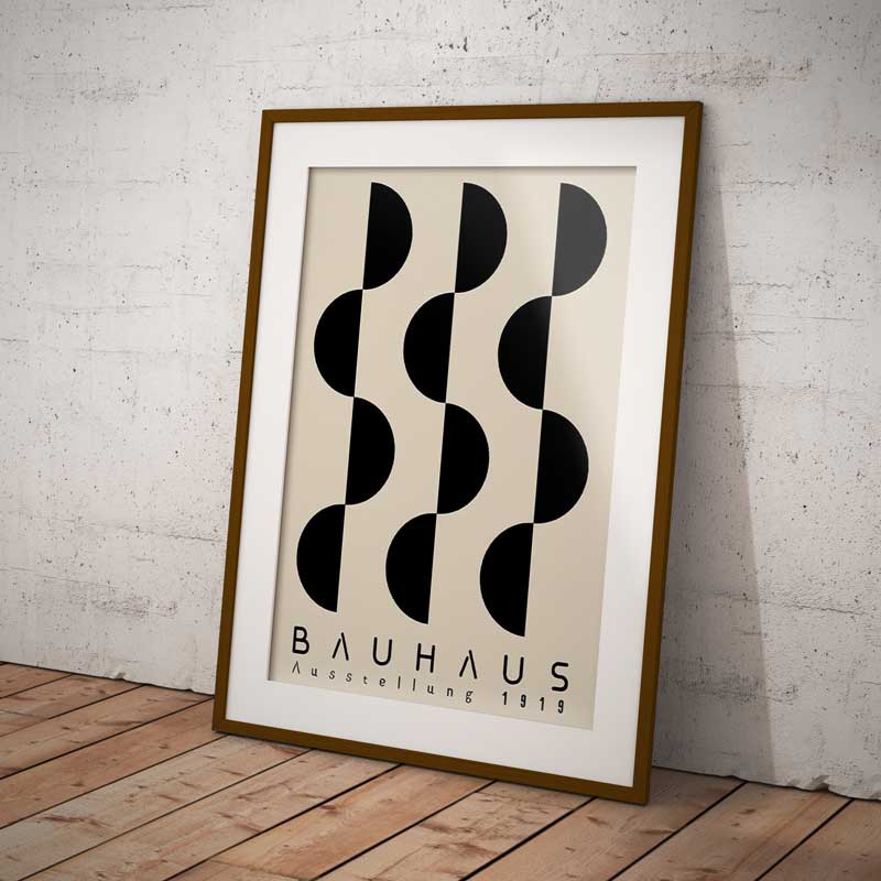 Bauhaus Design Ausstellung 1919 Wave Wall Art Print