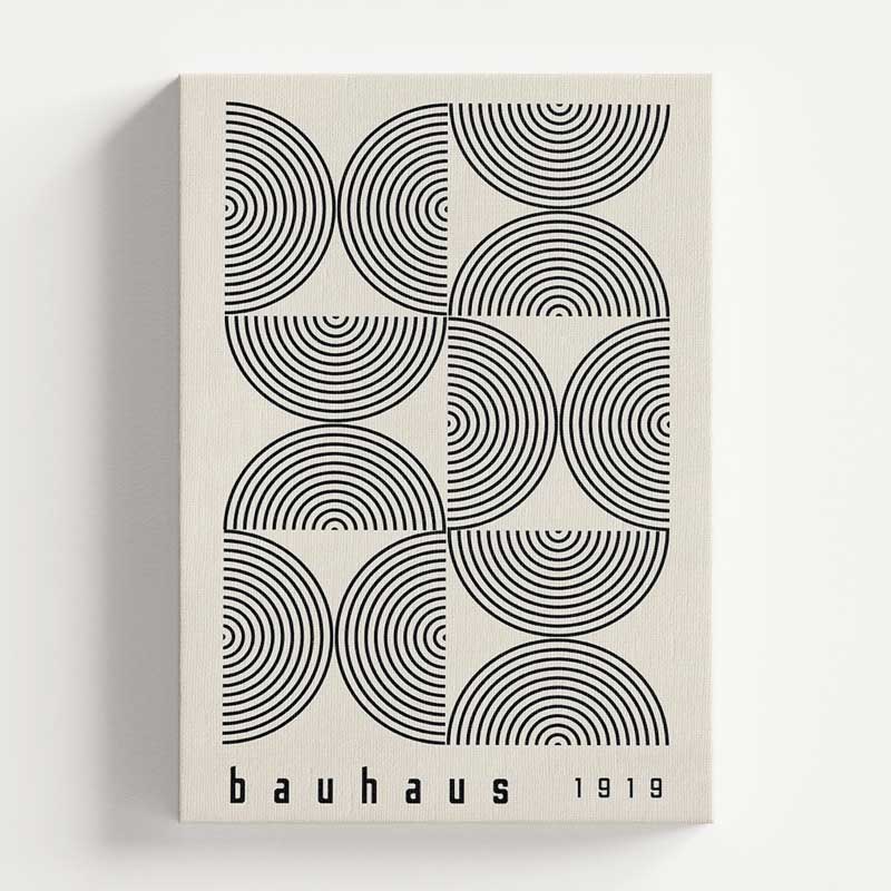 Bauhaus Design Semi Circles White Wall Art Print