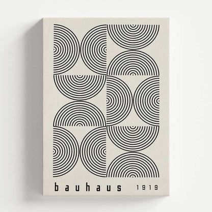 Bauhaus Design Semi Circles White Wall Art Print