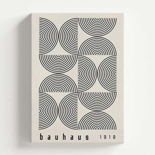 Bauhaus Design Semi Circles White Wall Art Print