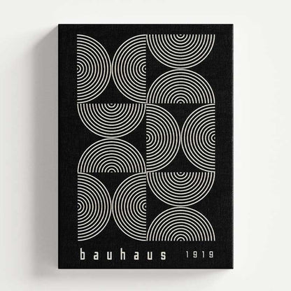 Bauhaus Design Semi Circles Black Wall Art Print