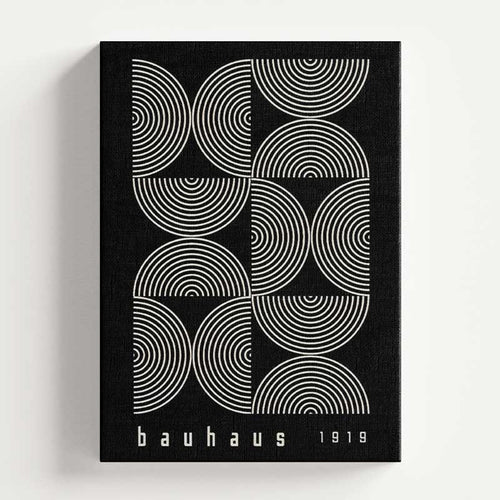 Bauhaus Design Semi Circles Black Wall Art Print