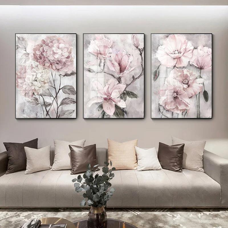 Pink Flowers C Wall Art Print