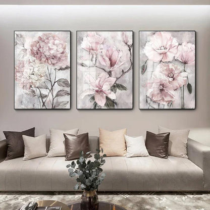 Pink Flowers C Wall Art Print