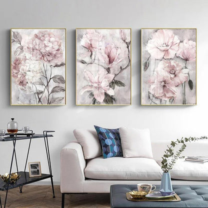 Pink Flowers A Wall Art Print