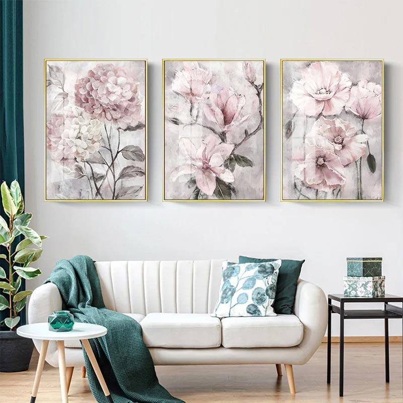 Pink Flowers B Wall Art Print