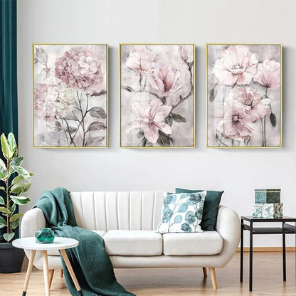 Pink Flowers B Wall Art Print