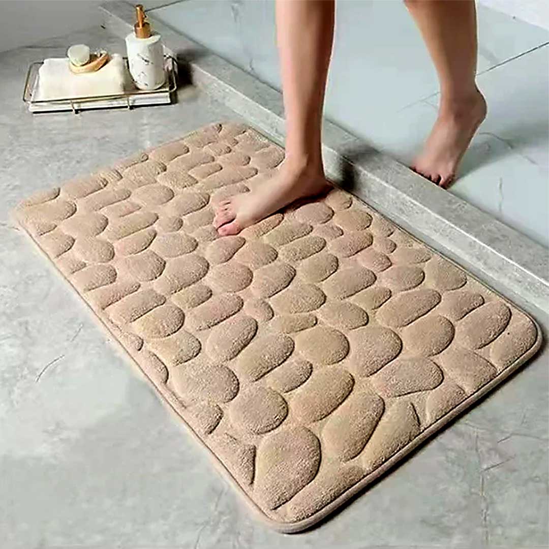 Pebble Khaki Non-Slip Bath Mat