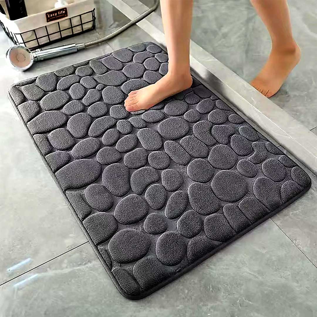 Pebble Gray Non-Slip Bath Mat — Bath Mat